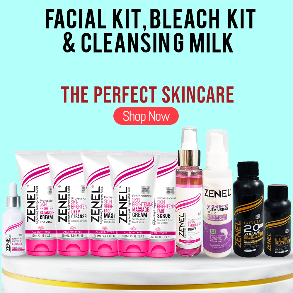 Brightening Facial Kit with Bleach Kit and Cleansing Milk – Zenel